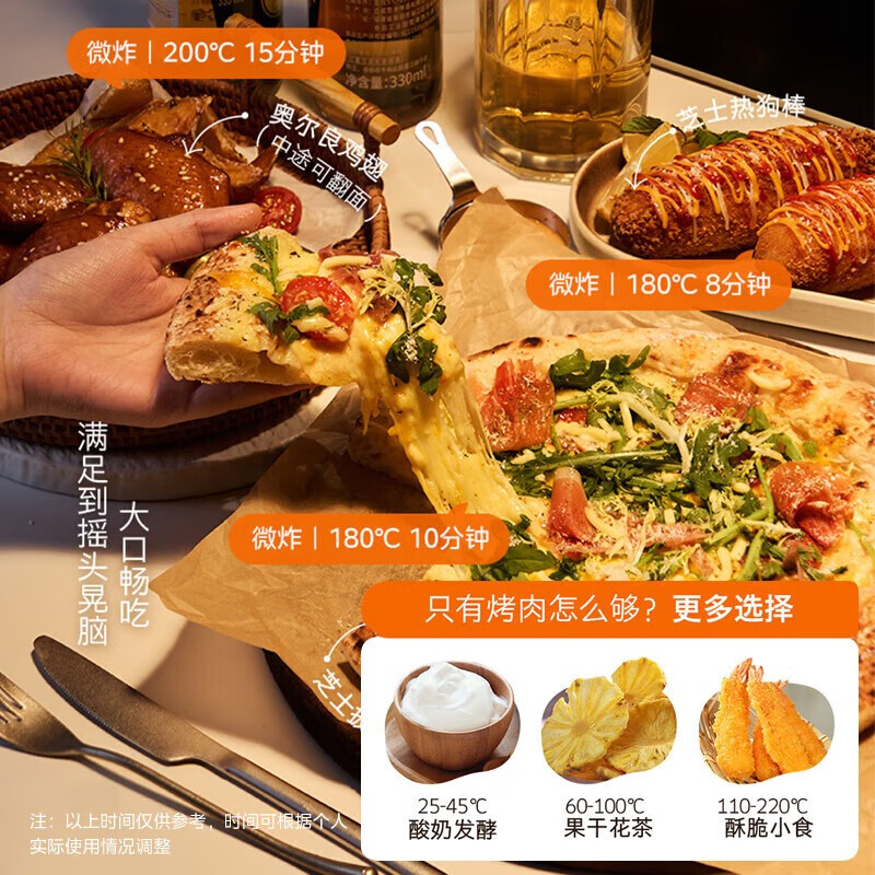 美的(Midea)小滋味mini微烤炸一体机15L700W变频微波炉专利石墨烯烤管高温油易清洁内胆 C15高清大图