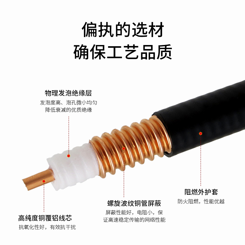 博扬 1/2“S 超柔射频馈线跳线NM-NM N型双公头 用HRCAY-50-9线 BY-1/2S-N-JJ