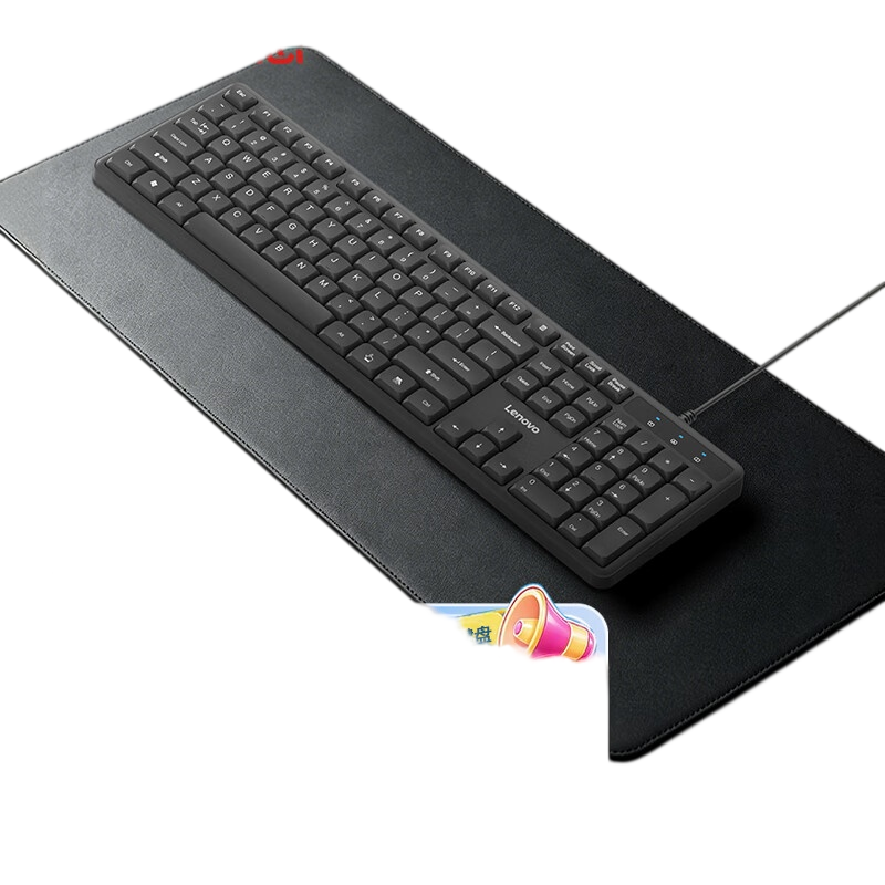 联想(Lenovo)有线键盘 轻音 商务办公键盘 全尺寸 一键服务 USB接口 笔记本台式机一体机键盘 K15黑色