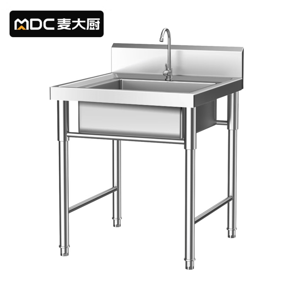 麦大厨 商用不锈钢水槽单星水池槽洗碗洗菜洗手盆可定制 MDC-SCD6-XPA1808