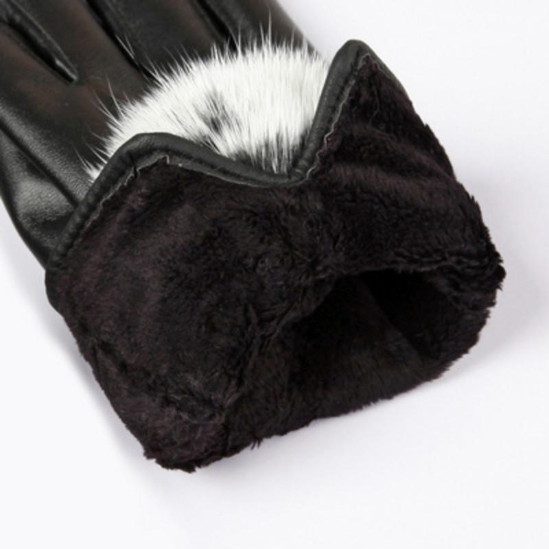 手套冬天女士皮手套触屏户外骑车开车加绒厚防寒防水保暖棉秋季