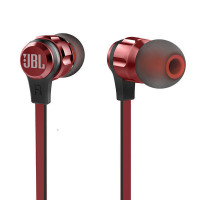 JBL T180A 立体声入耳式耳机 耳麦 一键式线控 麦克风 红色