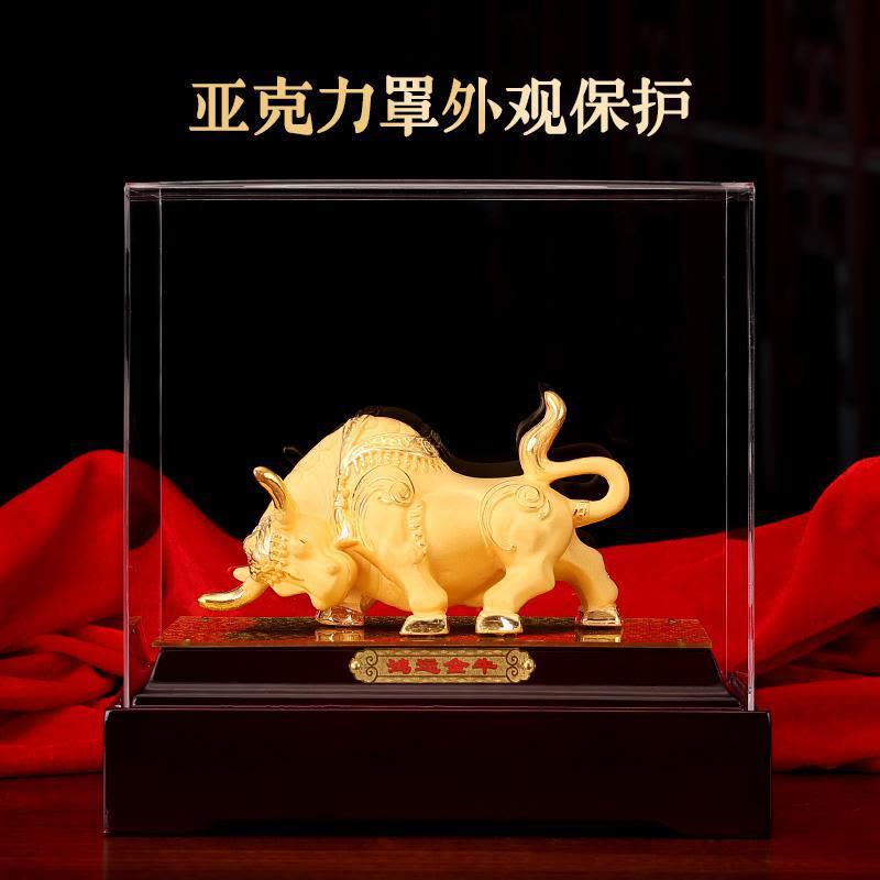 美帮汇绒鸿运金牛摆件华尔街牛十二生肖牛摆件年会工艺礼品商务定制图片