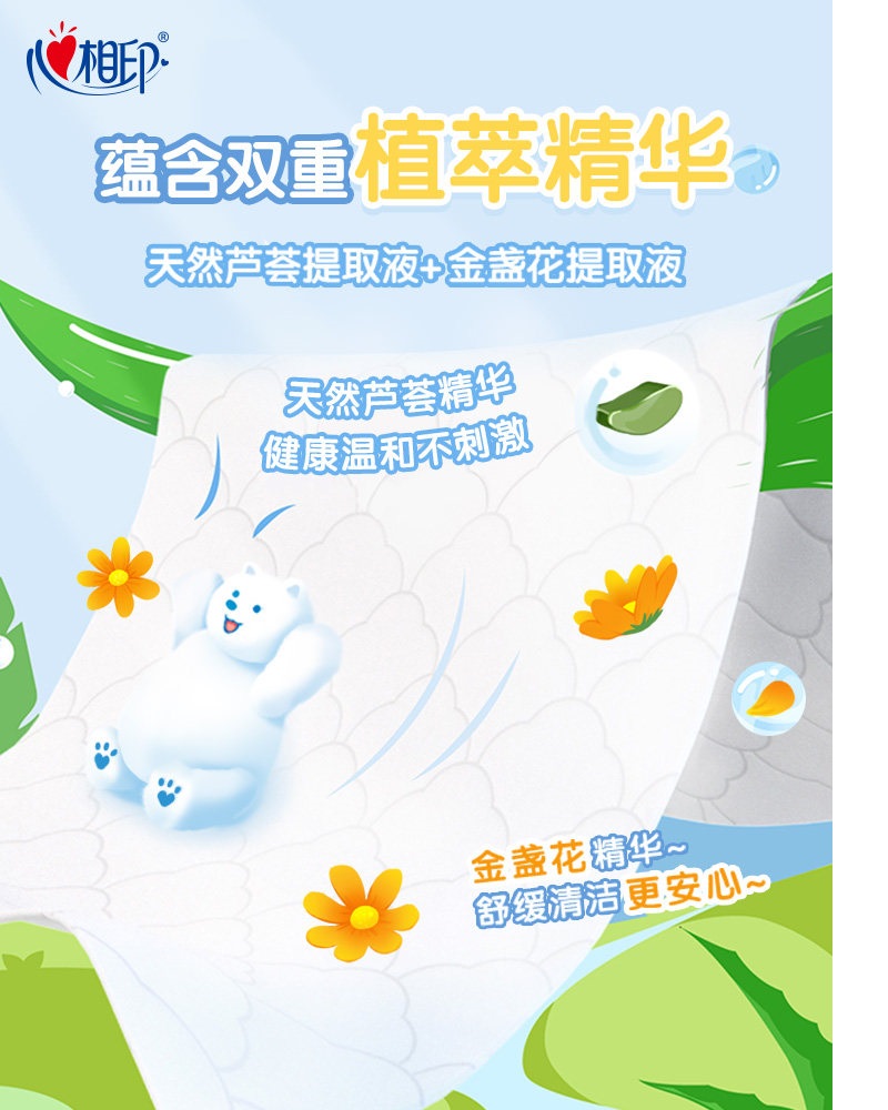 心相印3XSA007云熊湿厕纸系列7片8包装杀菌湿巾25-1版3提组套高清大图