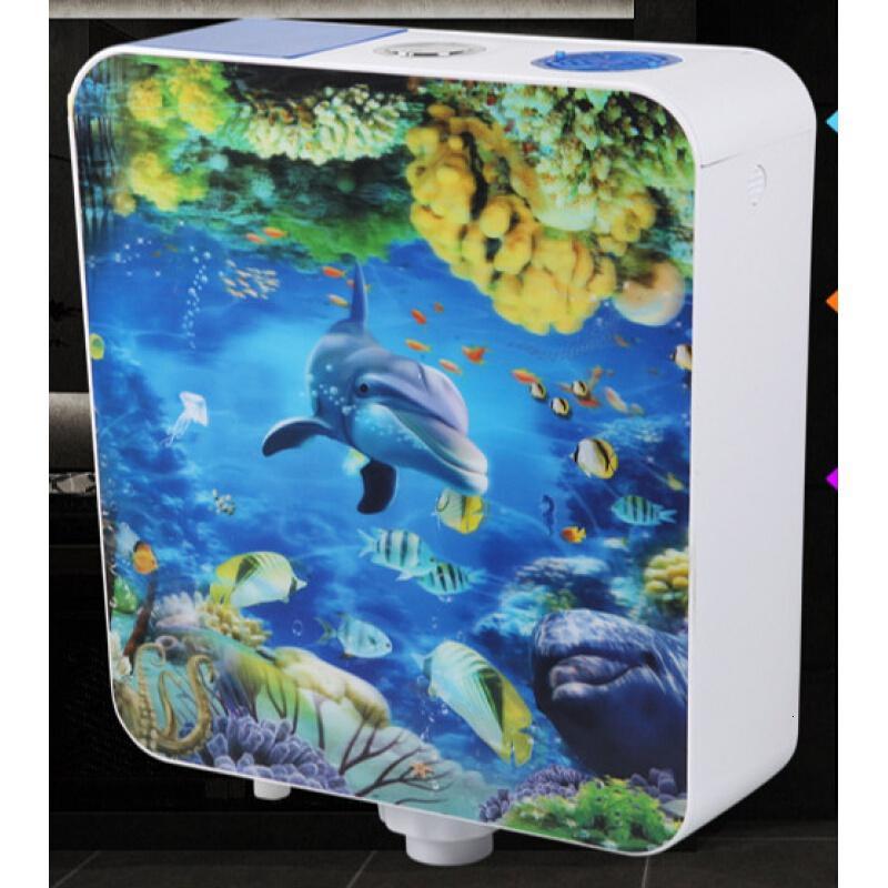 厕所马桶蹲便器节能水箱卫生间冲水箱蹲便家用加厚壁挂式蹲厕水箱 3D海底安心抵