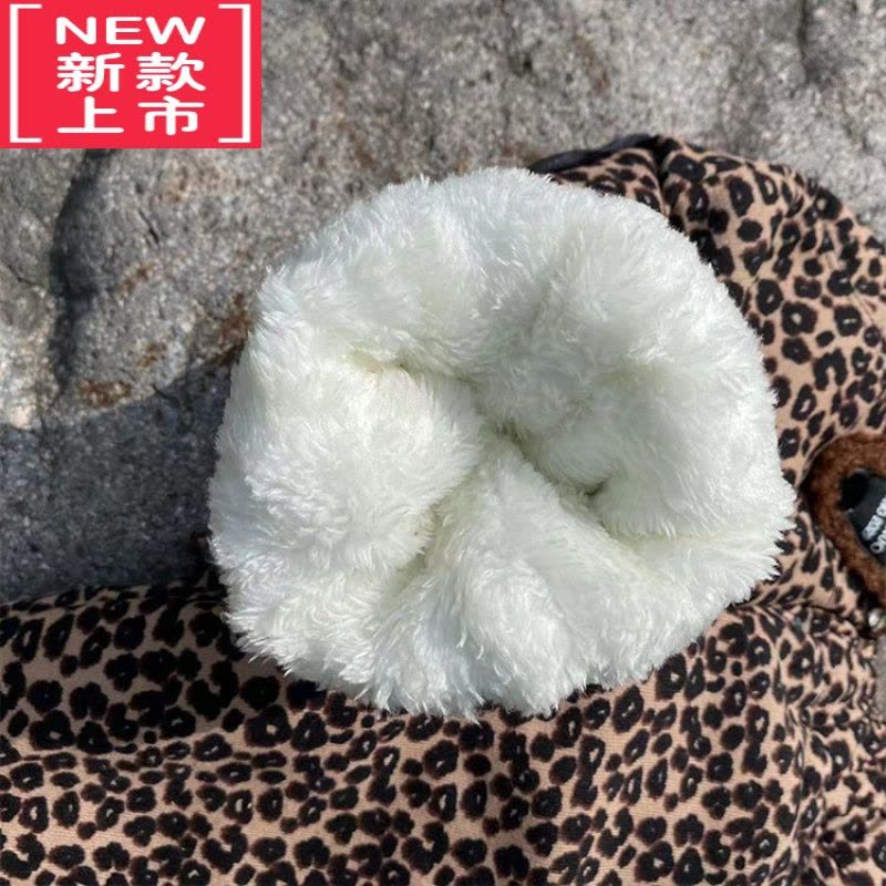 可莉允宝宝裤子秋冬加绒加厚1-3岁婴儿棉裤5女童洋气豹纹三层夹棉保暖裤图片