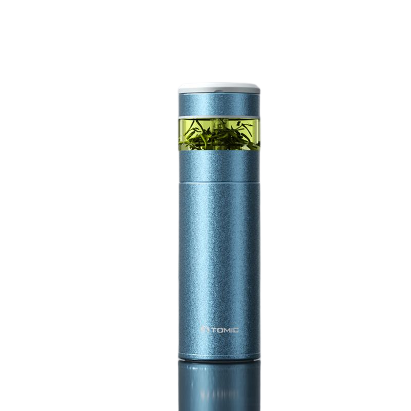 特美刻(TOMIC)TW60051Ti纯钛茶水分离保温杯370ML(单位:只)海洋蓝
