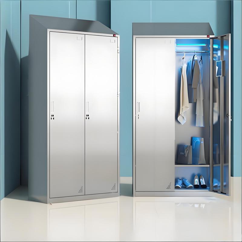 易企采 【201不锈钢】二门 高1950*长900*深500MM 斜顶紫外线消毒更衣柜 单位 :台 货期7天 质保1年