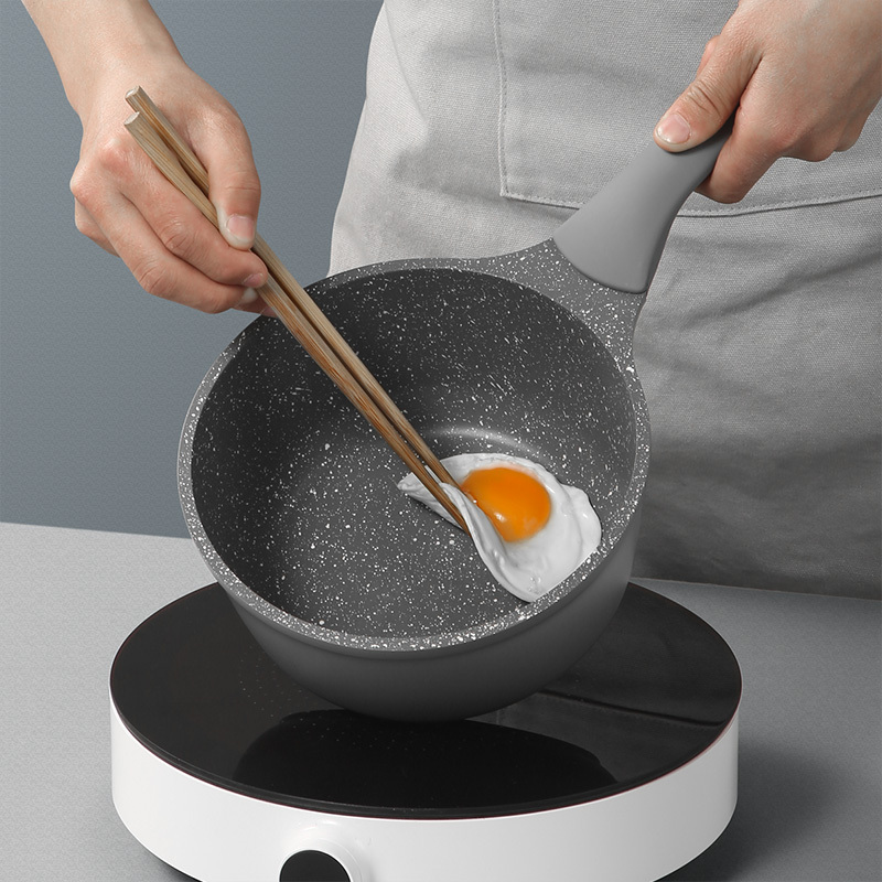 星空灰不粘奶锅18cm 炊大皇锅具套装全套家用不粘锅炒锅北欧三件套厨具组合电磁炉适用