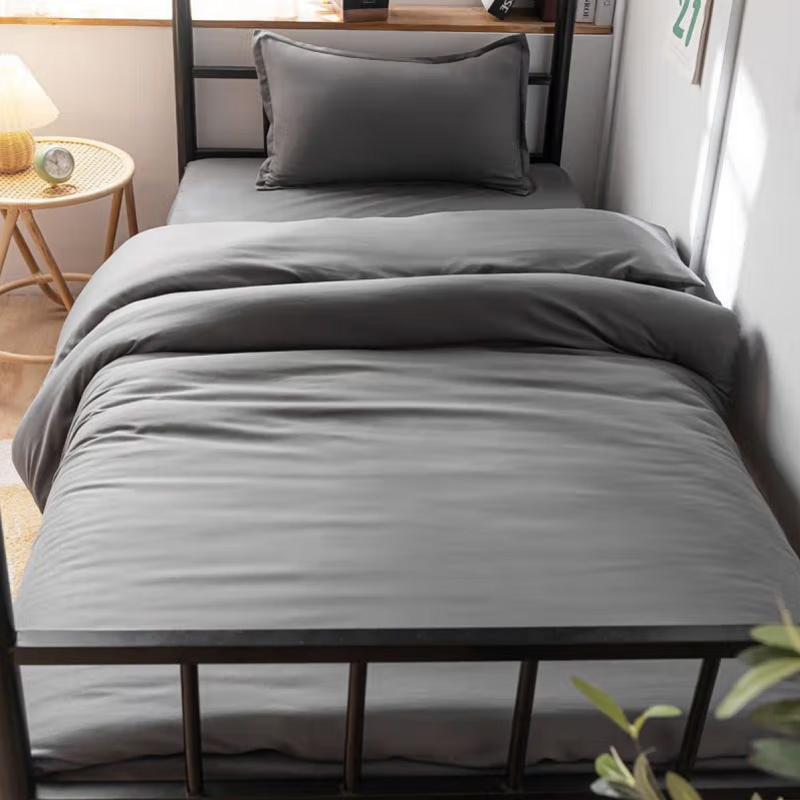 煊煜 灰色斜纹床上用品三件套 被套150*210床单160*230枕套48*74cm 套高清大图