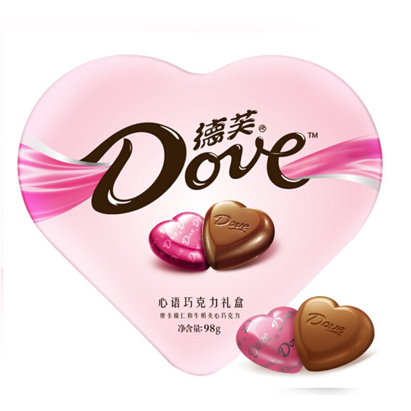 德芙 Dove心语巧克力礼盒 生日礼物送女友 糖果 礼品 150g（本产品不含礼品袋，新旧包装随机发货）