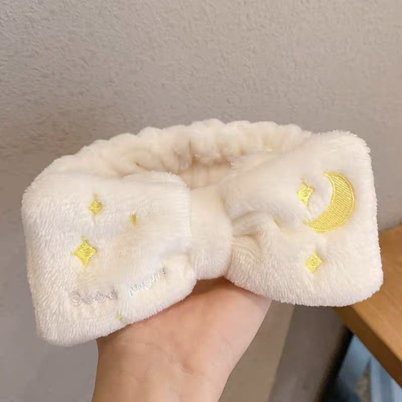 晨昏系列刺绣蝴蝶结发带可爱发带洗脸面膜束发带韩国少女心发带