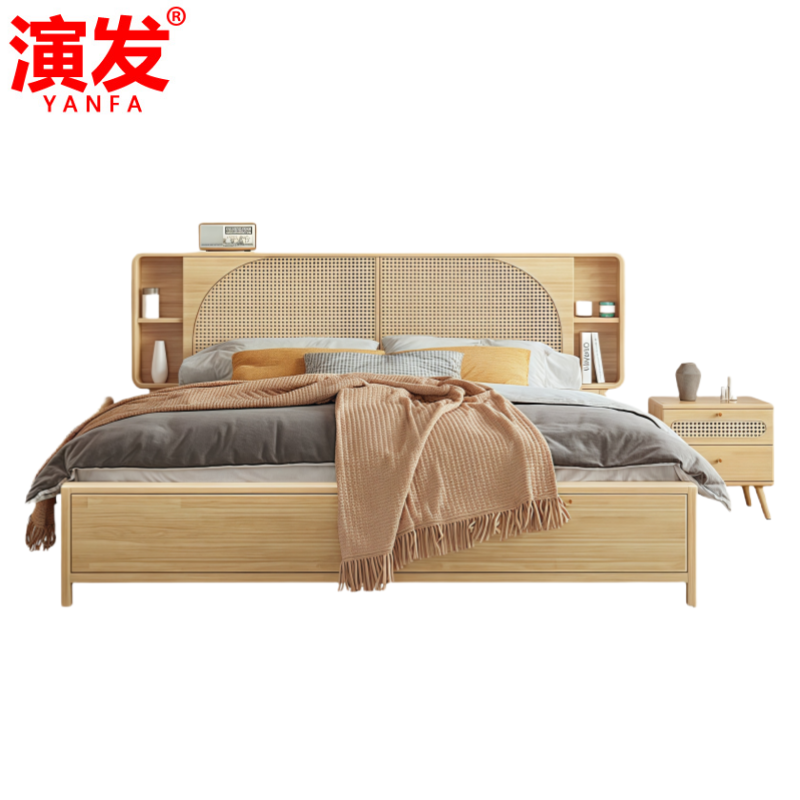 橡木床1.5*2.0米 张高清大图