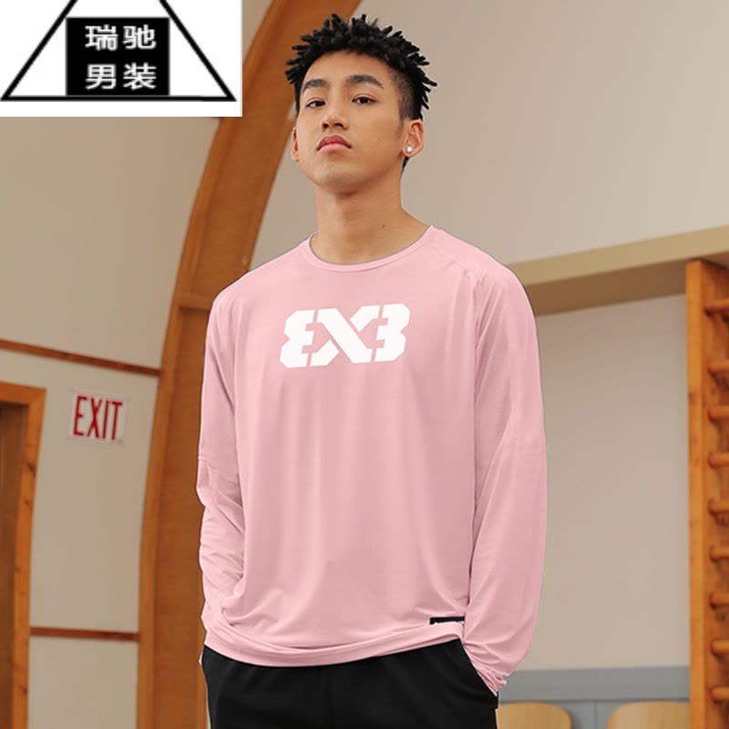 希杰狮王3x3篮球训练服美式卫衣投篮服长袖速干衣男上衣体育生球衣运动t恤图片