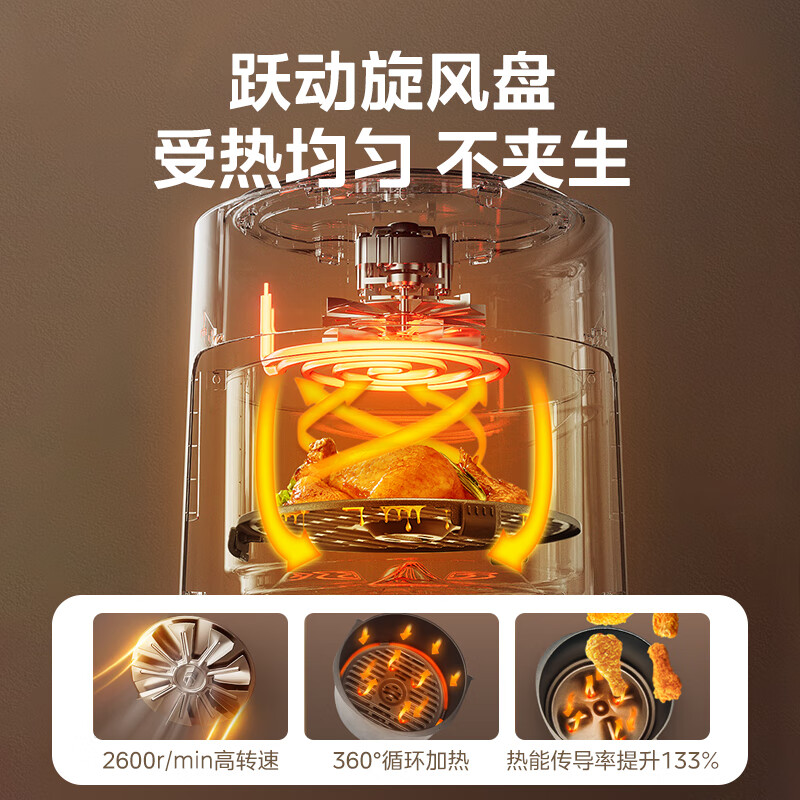 美的(Midea)空气炸锅 不夹生 家用大容量 4.7L 炸烤箱一体 精准控温 不沾易洗 受热均匀 KZE5014高清大图