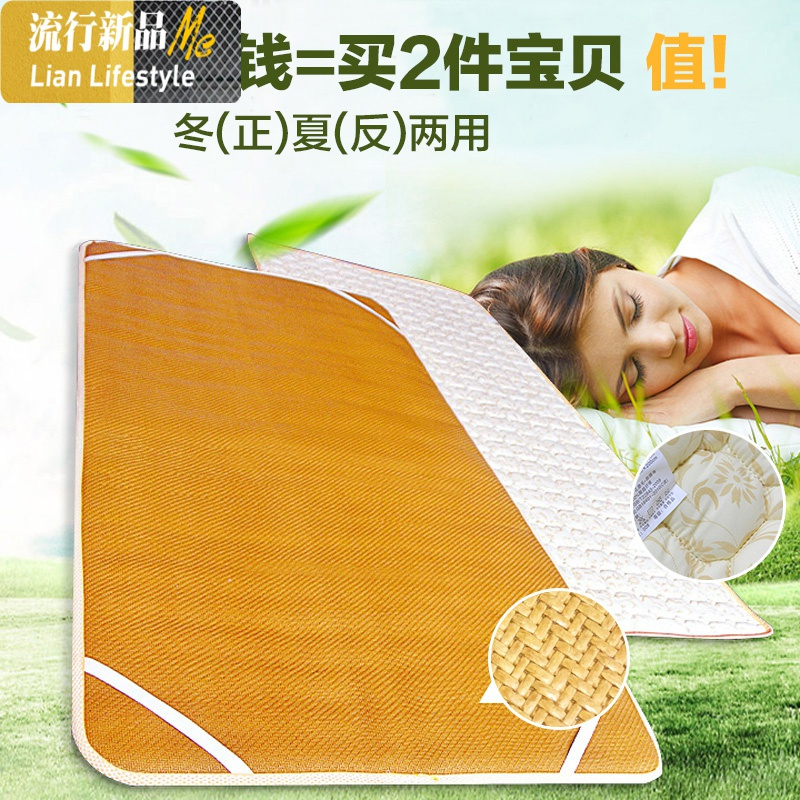 冬夏两用床垫学生宿舍单人0.9可折叠水洗两面凉席垫床褥1.2/1.5m 三维工匠