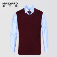 美尔雅(MAILYARD)男士毛衫 纯羊毛商务休闲 套头V领毛衣背心 039
