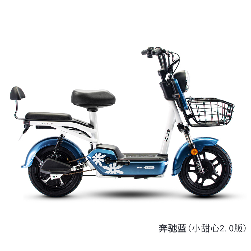 五星钻豹电动车 新国标电动自行车 小甜心2.0 48V男女通勤助力小型电瓶车成人代步亲子女士外卖滑板车 油光亚黑