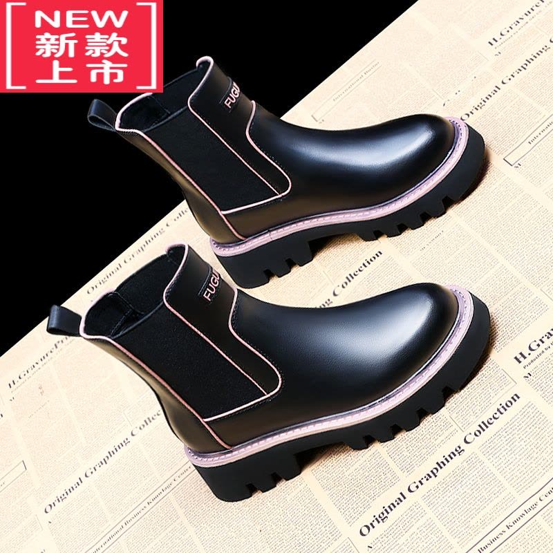 可莉允女童靴子2022秋冬季新款儿童鞋短靴中大童皮靴加绒防滑女孩马丁靴图片