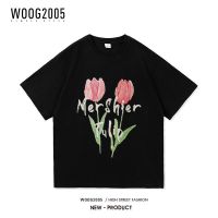 WOOG2005ins夏季街头情侣印花短袖T恤男潮牌宽松情侣休闲半袖上