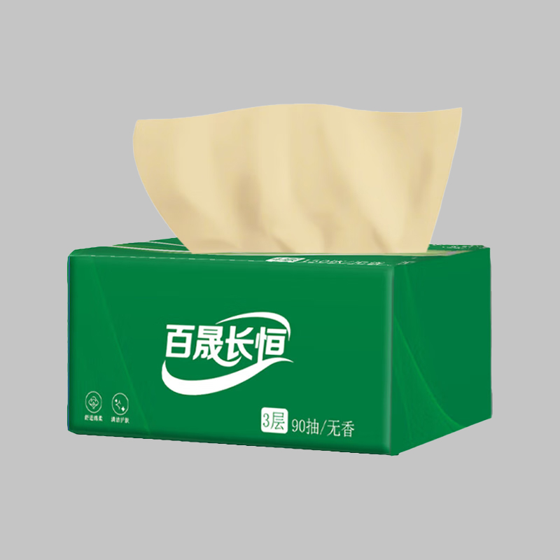 百晟长恒 BSCH-C14E 3层*90抽*190mm*195mm 三盒/包 面巾纸(计价单位:盒)绿色