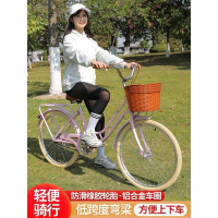 大学生轻便通勤2224寸成人自行车男女款脚踏车hh 樱花粉+辐条轮单速+充气胎黑色 22寸身高【135-155】