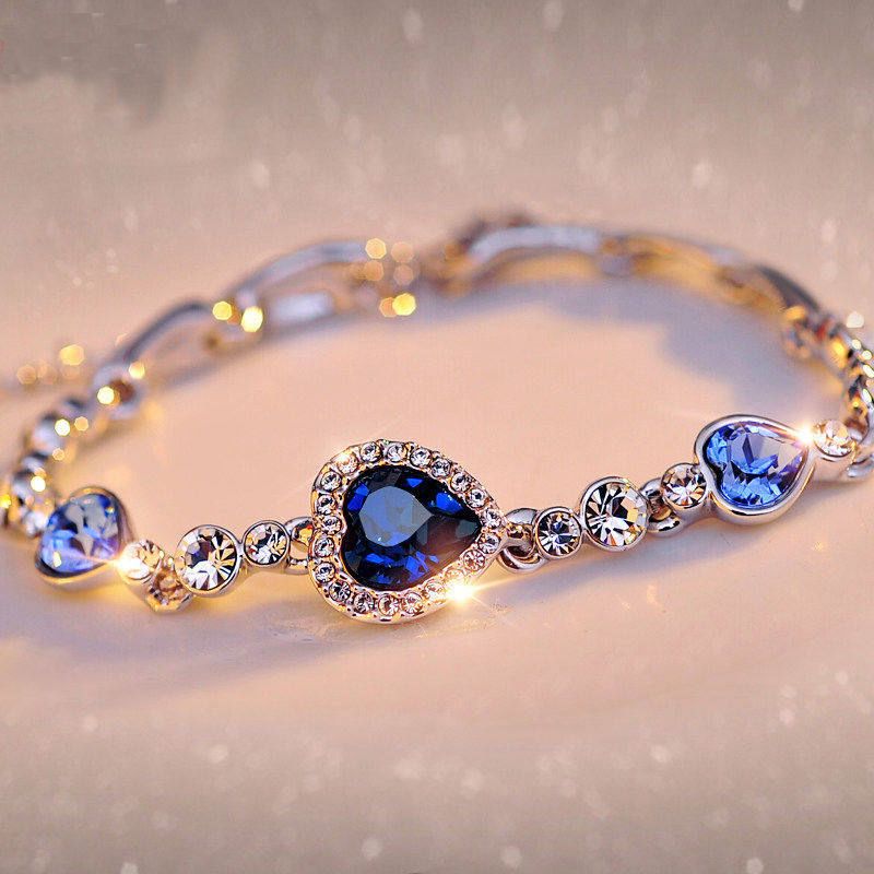 情侣手链手镯水晶手链女韩版首饰学生饰品时尚手镯生日礼物闺蜜 星星