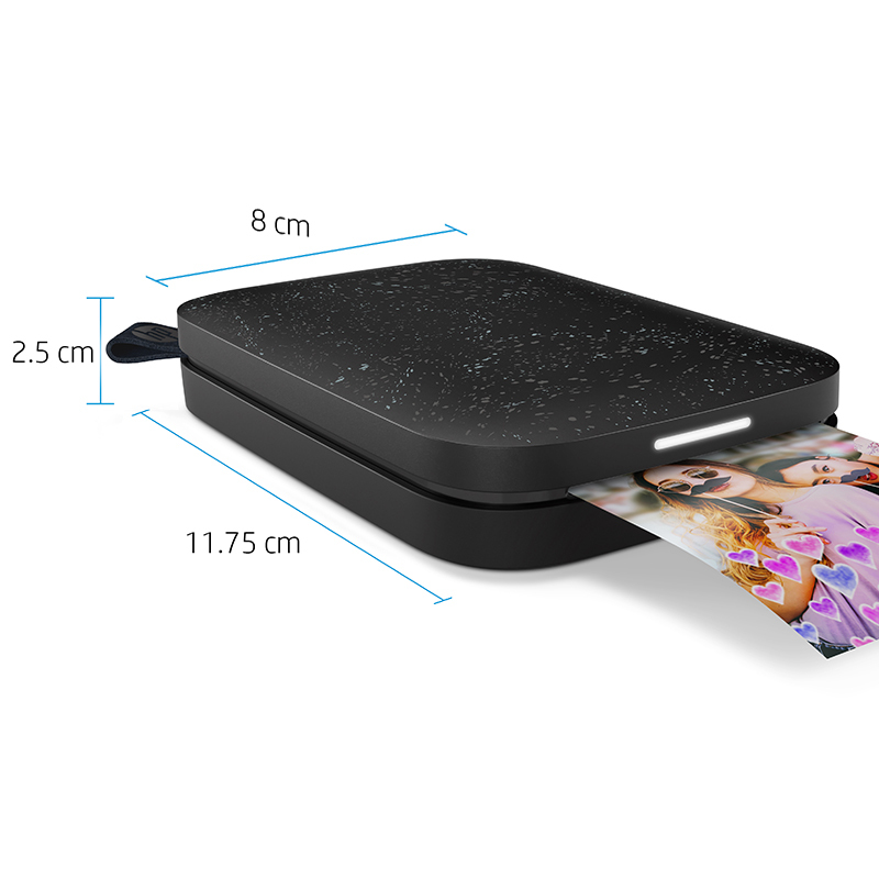 惠普(HP)Sprocket 小印200 黑色1AS86A 手机口袋照片打印机 自拍伴侣 便携式打印机