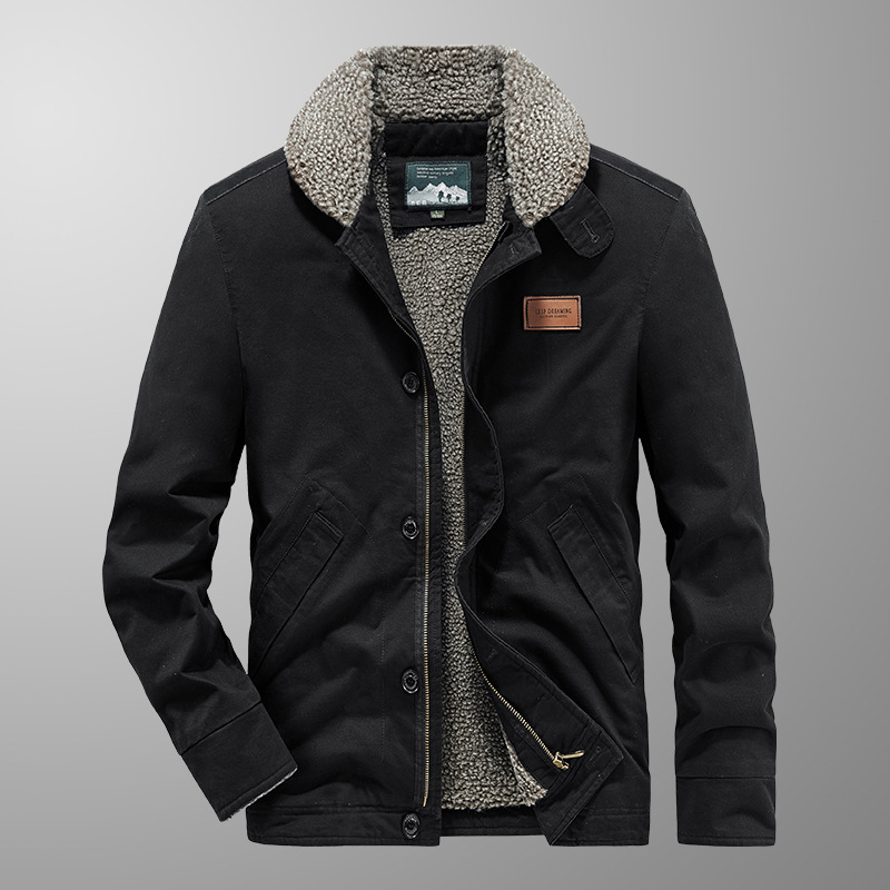 吉普盾棉衣外套男士秋冬季加厚羊羔绒棉服夹克二战美式复古n1甲板服