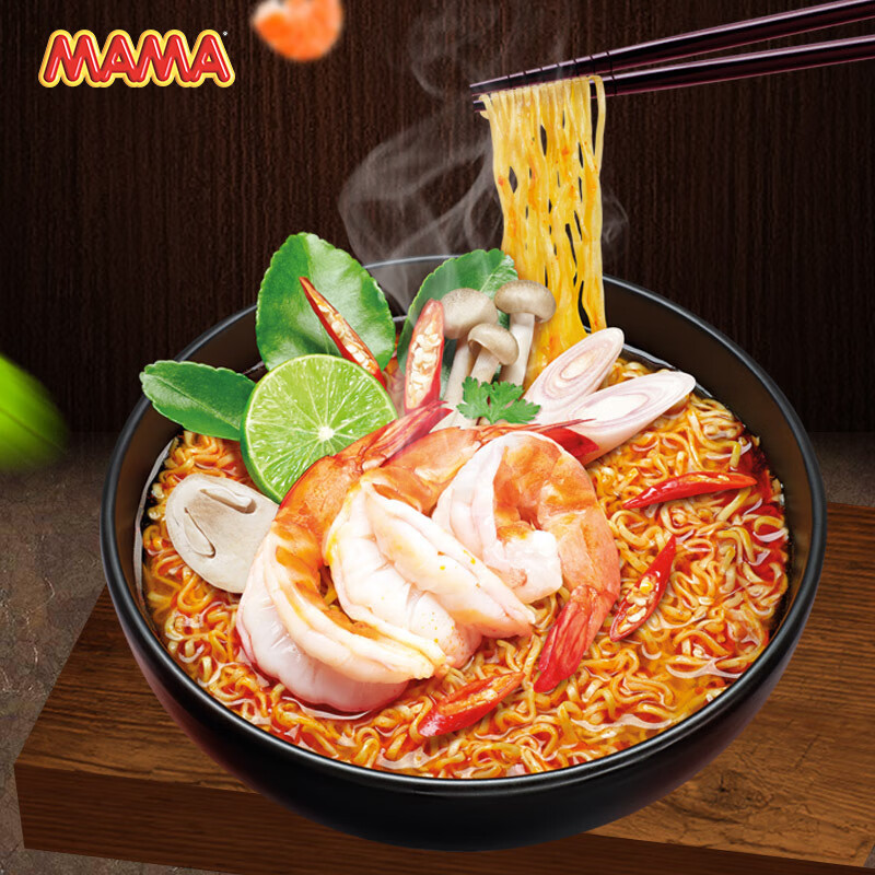 泰国进口泰氏妈妈冬阴功酸辣虾特辣味杯面60g高清大图