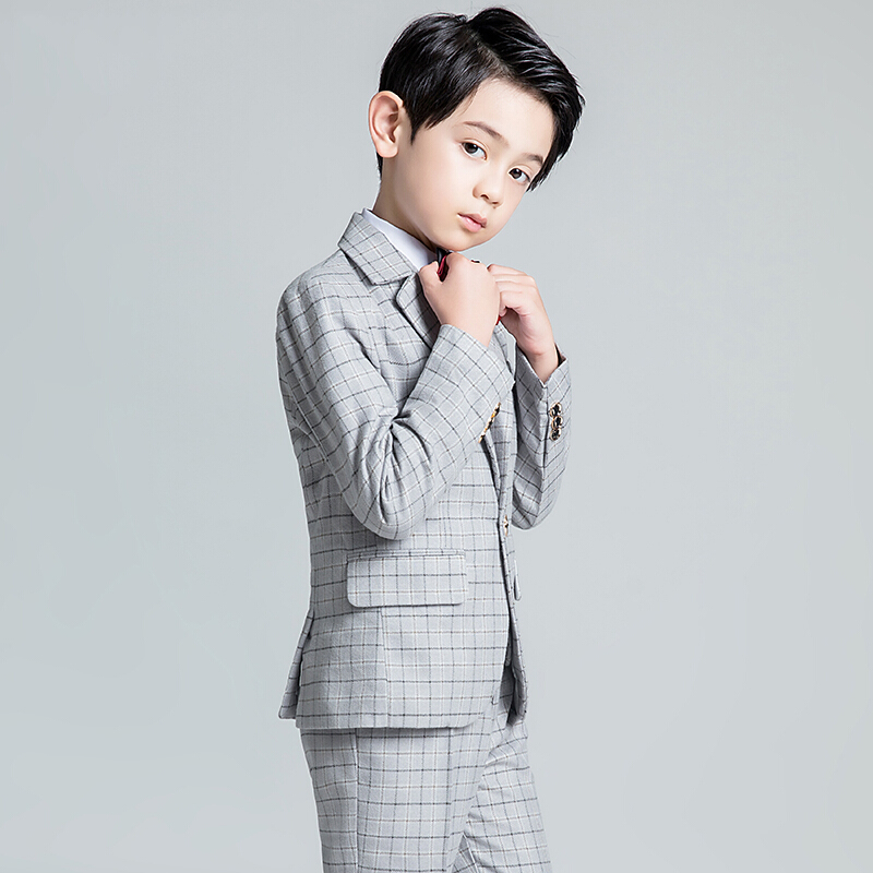 迪鲁奥diluao儿童西装男童礼服秋英伦马甲套装婚礼生日走秀演出服花童