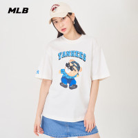 MLB男女情侣皱眉熊系列短袖卡通休闲T恤 3ATSE0143-50IVS