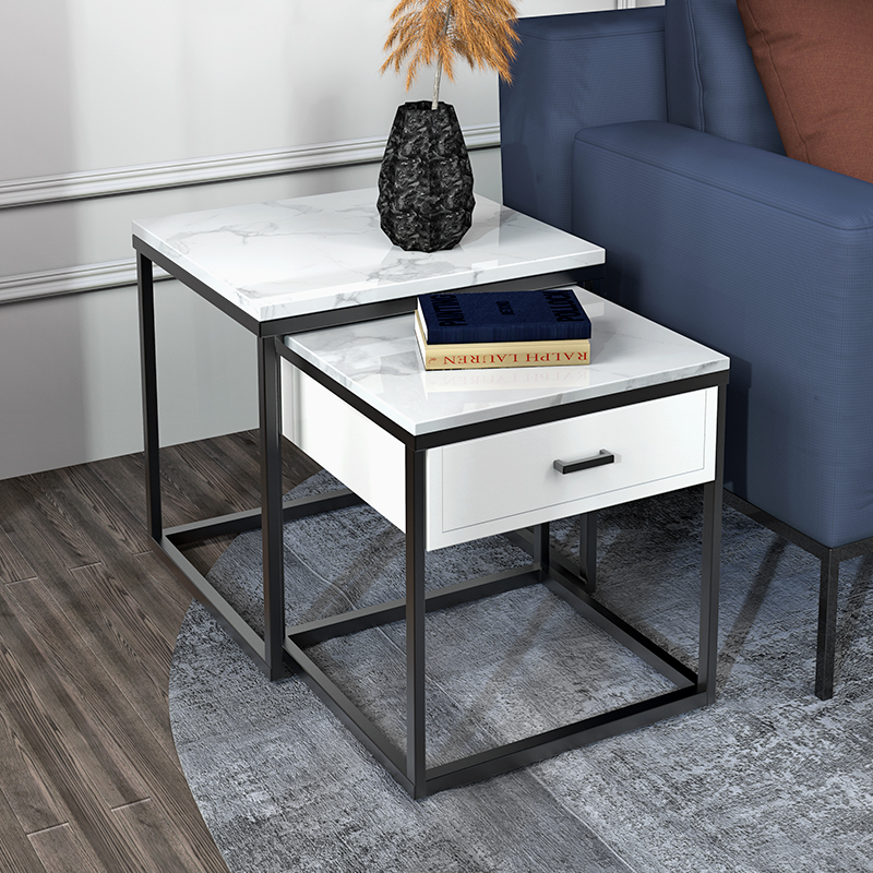 沙发边柜边桌大理石角几柜轻奢边几北欧小茶几方桌客厅侧边储物柜图片 高清实拍大图 苏宁易购