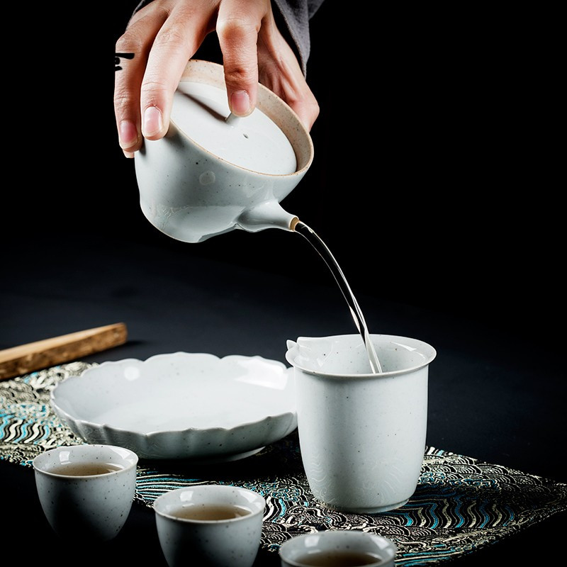 鼎亨茶具套装功夫茶具整套简约日式景德镇陶瓷茶壶家用茶杯壶承干