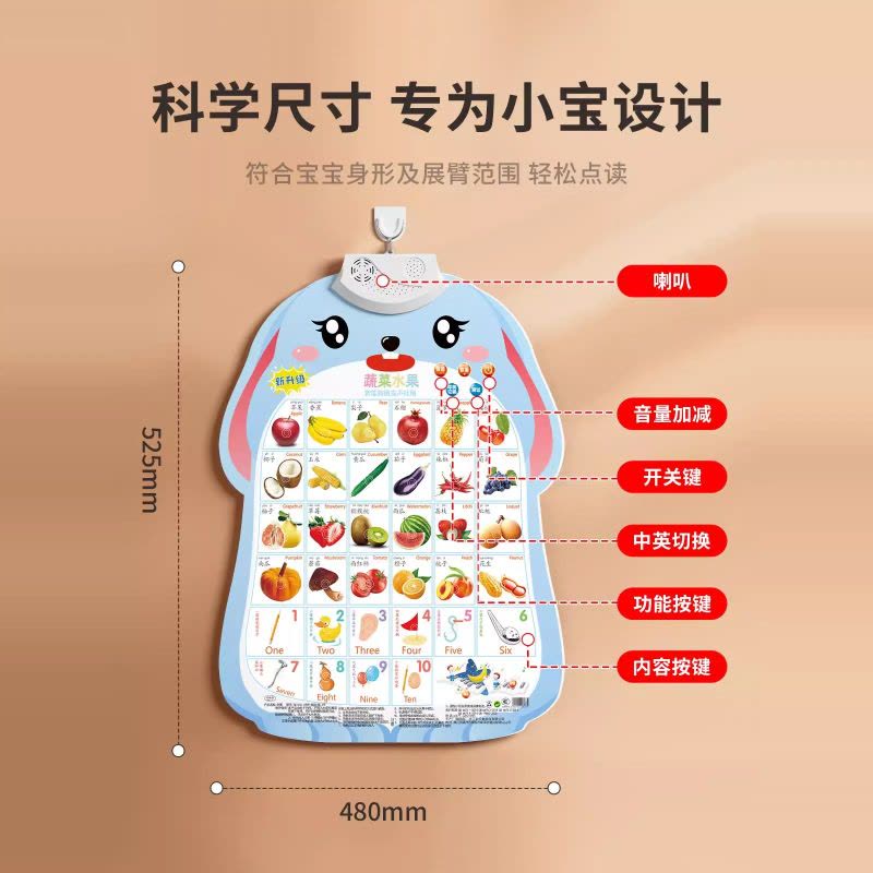 宝宝有声早教挂图婴儿点读发声学习说话识字书启蒙墙贴挂画儿童玩具图片