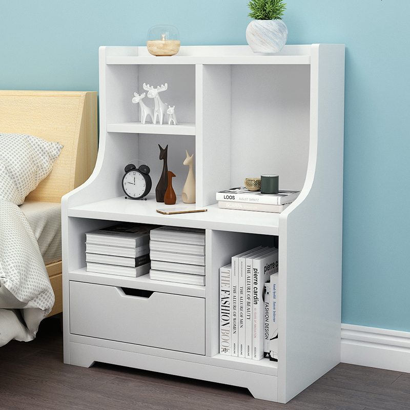 嘉卉 简易床头柜置物架床边收纳小型柜子简约现代卧室床头储物柜多