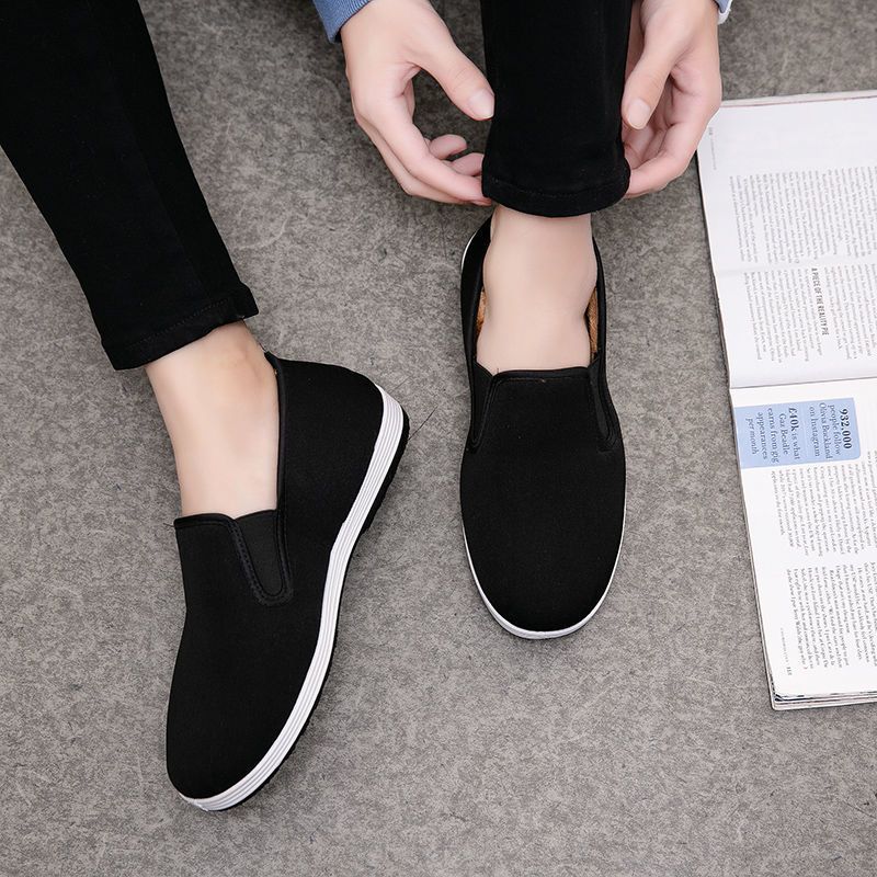 2双装老北京布鞋春秋男士防滑黑工作休闲男爸爸布鞋精品布鞋只发鞋垫