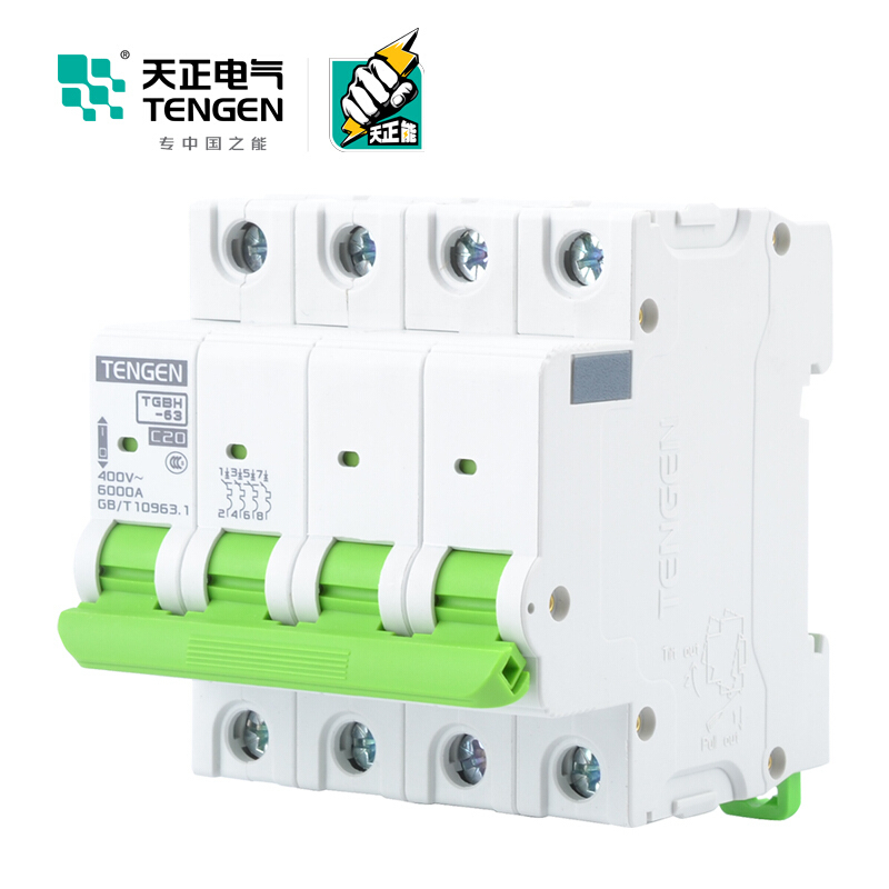 天正电气瑞彩系列TGBH-63 空气开关 6KA 4P C 20A 335013800079 微型断路器
