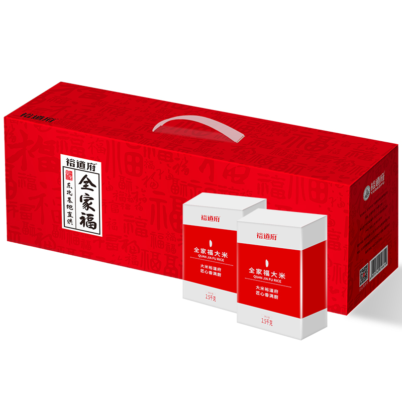 裕道府 全家福大米礼盒-5KG(中国红)高清大图