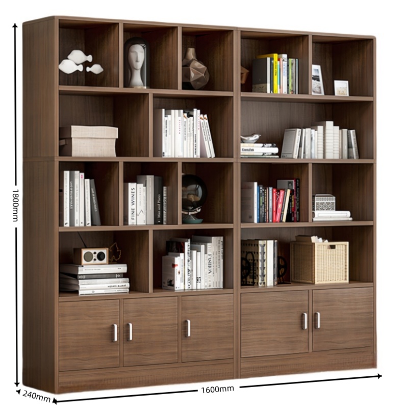 攸形五门实木书柜1600*240*1800mm台高清大图