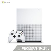 微软(Microsoft)Xbox One S 家庭娱乐游戏机 4k超清 1TB存储 双游戏白色款:明星高尔夫+决战喵星