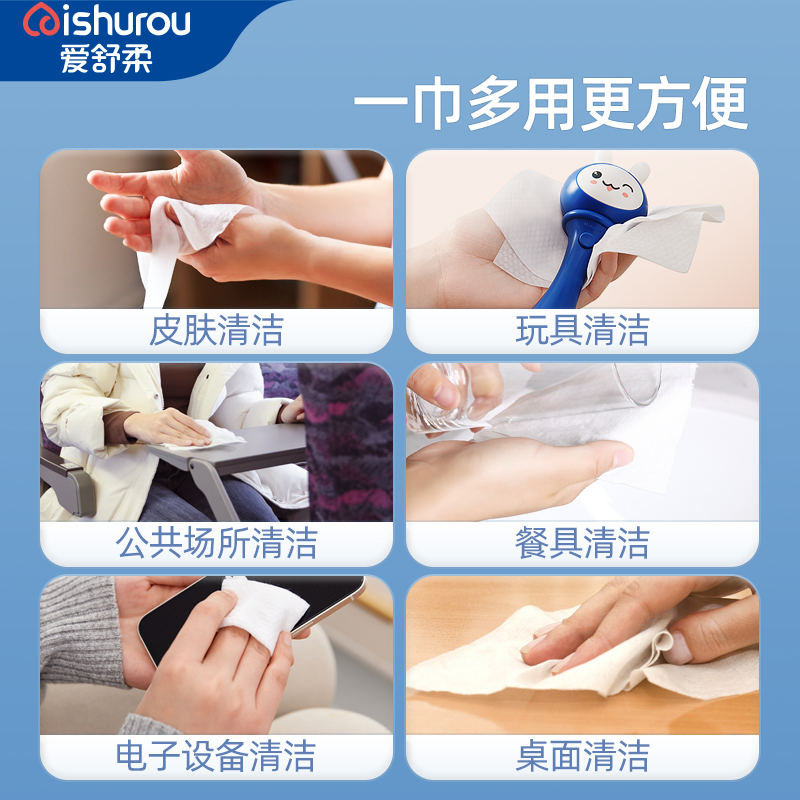 爱舒柔(AISHUROU)75%酒精湿巾50抽*3包高清大图