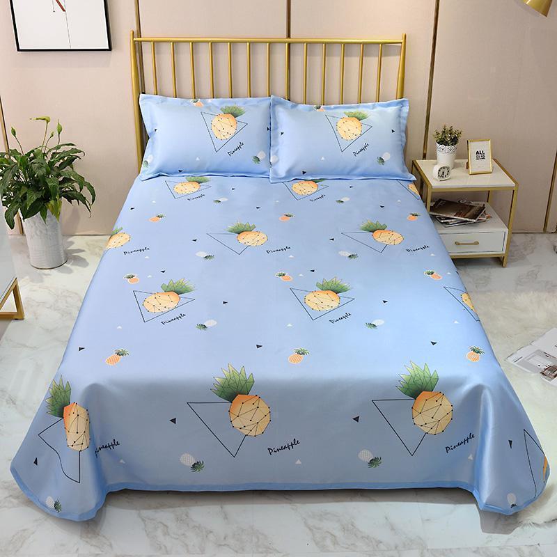 美帮汇冰丝席凉席三件套1.8m床双人可水洗席子夏季1.5米学生宿舍空调席 菠萝 1.2m（4英尺）床