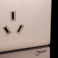 美的（Midea）86型开关插座面板 E06S香槟金系列 阻燃PC材质 其他带开关插座套餐