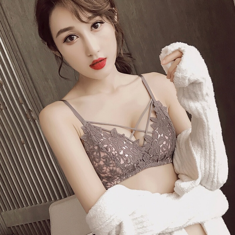 蕾丝少士无痕无钢圈系内衣薄款拢整型副文胸