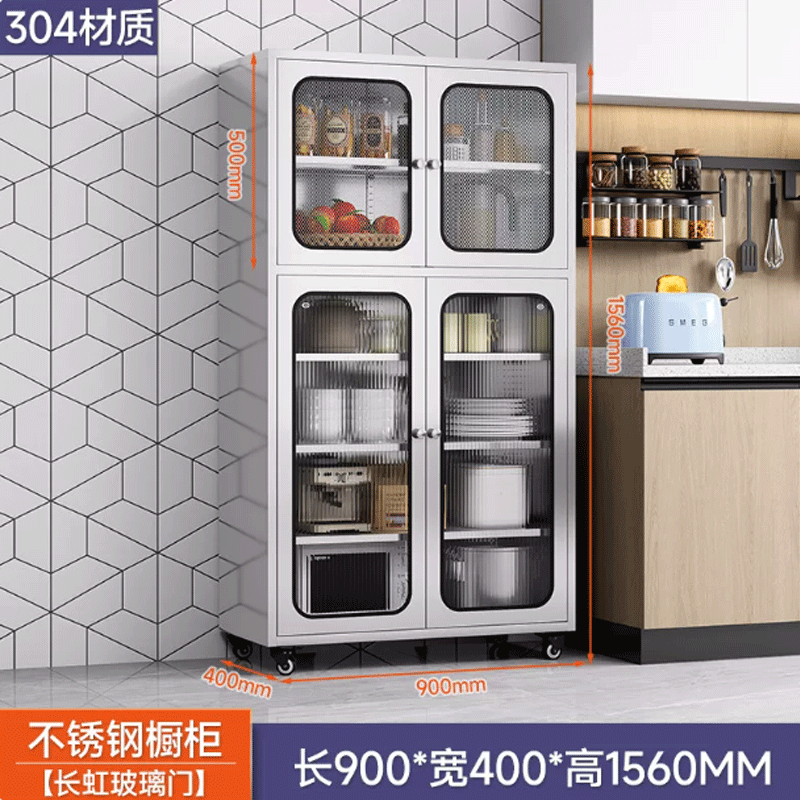 伽隽 不锈钢柜 304(900宽长虹玻璃款) 个高清大图