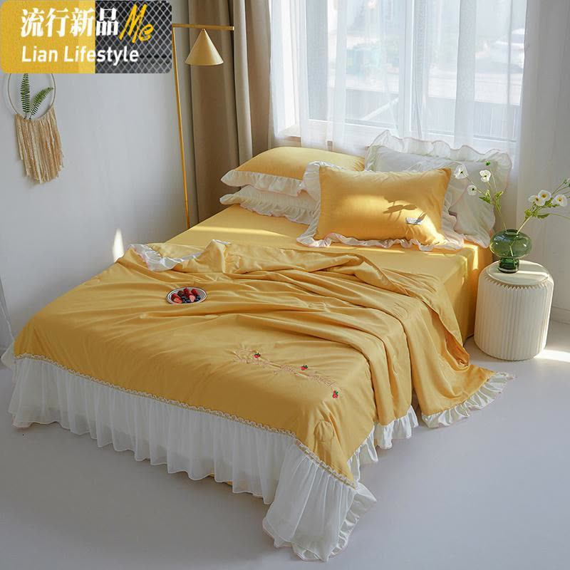 夏季双面夏被四件套夏凉被空调被丝滑凉感可水洗天丝薄被 三维工匠被子图片