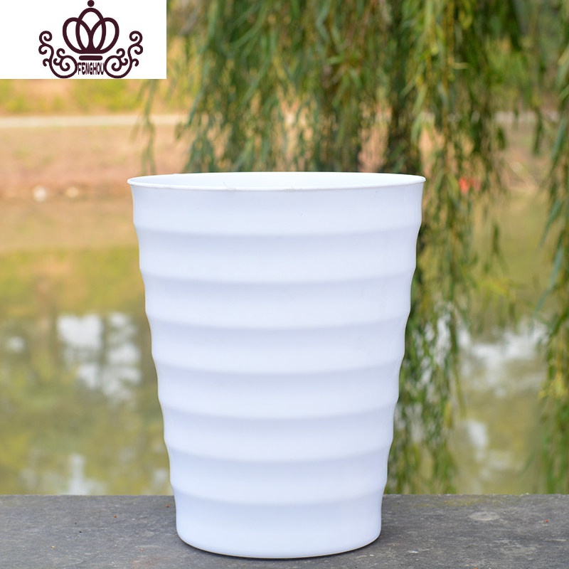 封后超特大号螺纹型花盆盆景果树大型植物落地高筒加厚仿陶瓷塑料花盆