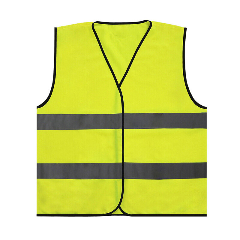 安全反光背心马甲 户外施工服 加宽反光条马甲骑行服 反光衣 荧光黄肩部有反光条