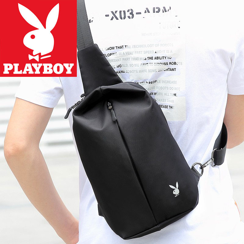花花公子(PLAYBOY)男士斜挎包休闲男包多功能胸包单肩包斜跨背包潮牌小包包